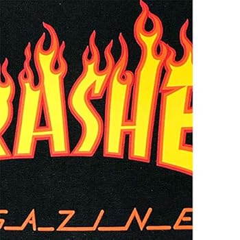 Amazon | THRASHER スラッシャー Tシャツ フレイム ロゴ 黒